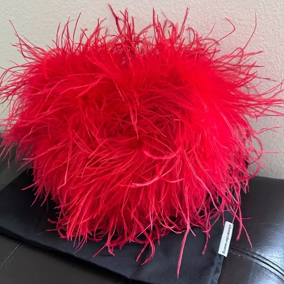 NWOT Alexander Wang Heart Pillow Ostrich Feathers Clutch Handbag - Picture 13 of 17